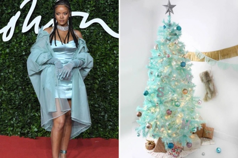 Vestida para la ocasión estrellas como árbol de Navidad: 13 imágenes de moda de las celebridades y los árboles de Navidad en el mismo estilo