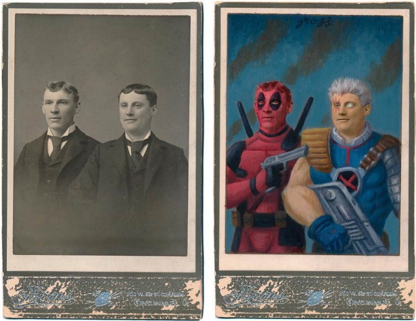 Victorian superheroes: the artist adds pop culture to vintage photo