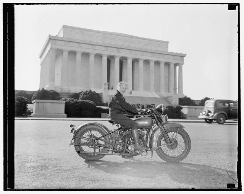 Vintage photo cool girls on motorcycles