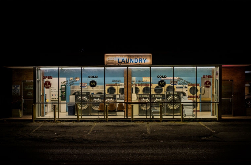 Why Americans are washing in the Laundry and not home?