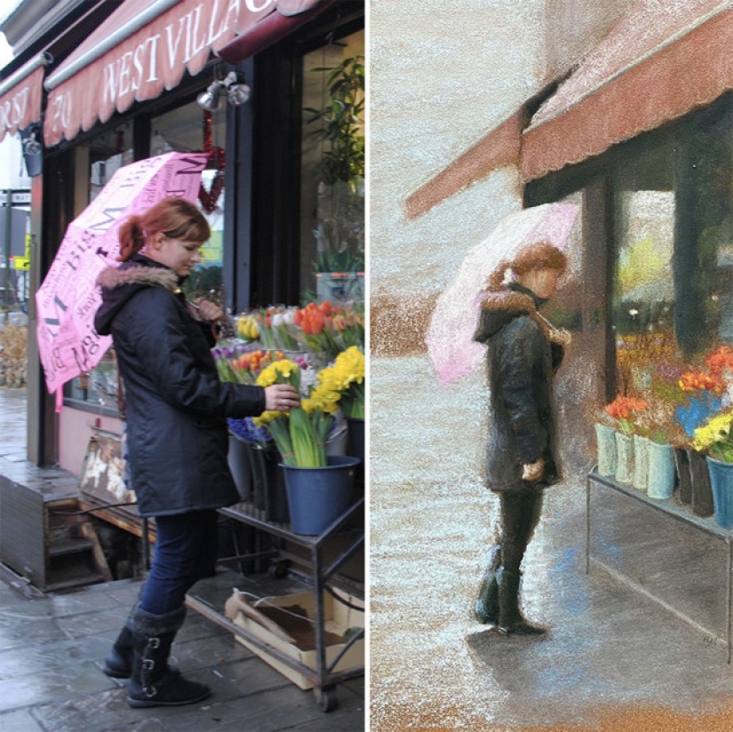 15 atmosférica dibujos de la gente de nueva York de los Rusos Oli Nick