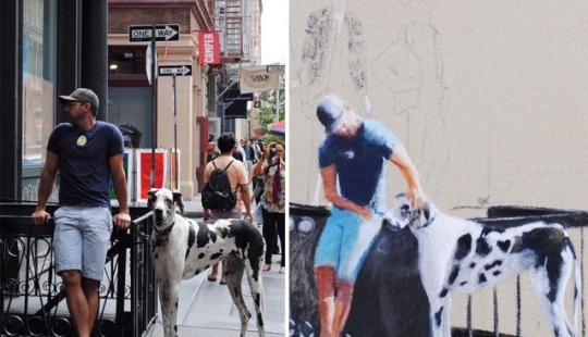 15 atmospheric drawings of the people of new York from the Russians Oli Nick