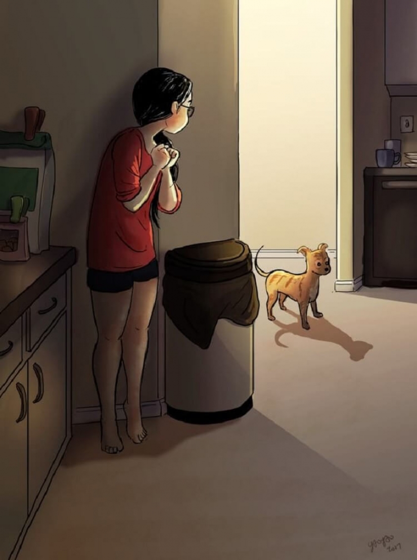18 warm illustrations which prove that life alone can bring happiness