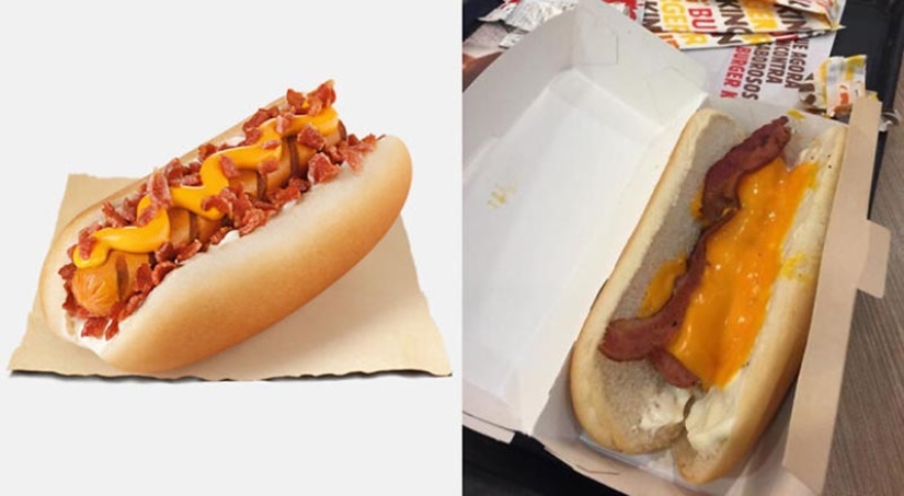 20 disappointments when the food served did not meet expectations