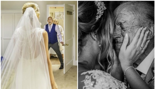 26 touching photos of fathers who did not hold back emotions at the wedding of their daughters