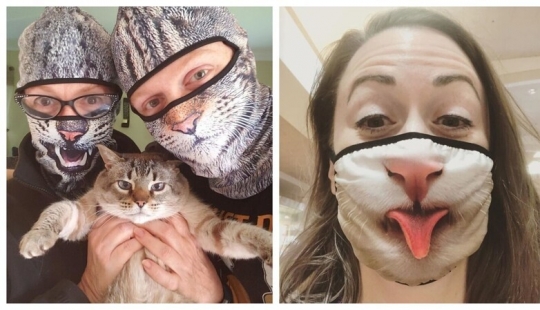 30 strange and funny protective masks for cat people