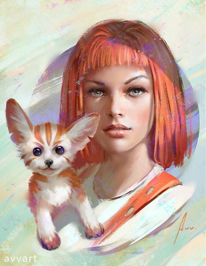 8 famous characters and their "totem" creatures from the artist Alexei Vinogradov
