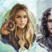 8 personajes famosos y su "tótem" criaturas de la artista Alexei Vinogradov