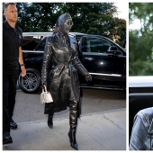 A BDSM-style walk: Kim Kardashian walked around New York in a leather mask