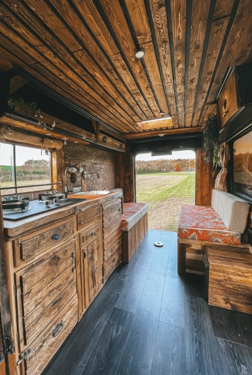 A British woman has paid off her debts by turning old ambulances into stunning mobile homes