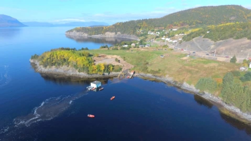 A couple from Canada transported their dream home by swimming across the lake on a homemade raft