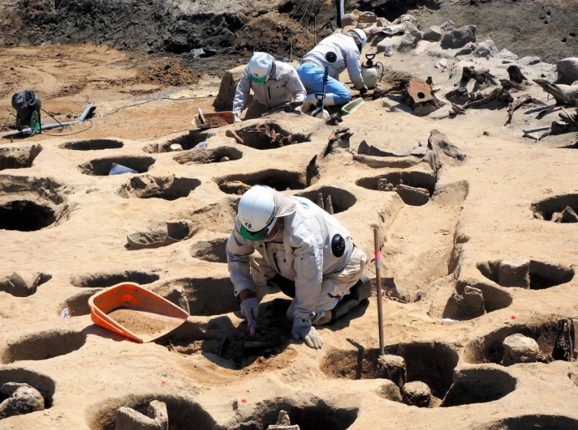 A mass grave with thousands of twisted skeletons in small niches has been discovered in Japan