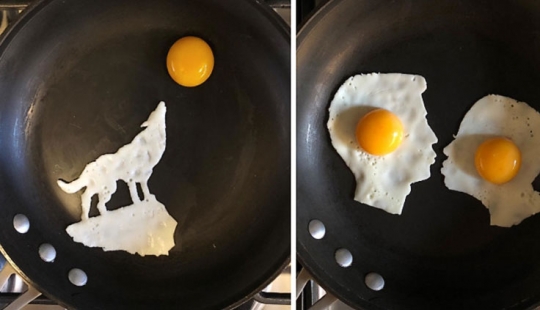 A Mexican woman creates works of art from banal fried eggs