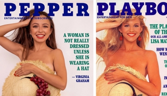 A Russian woman recreates hot Playboy covers right in her kitchen