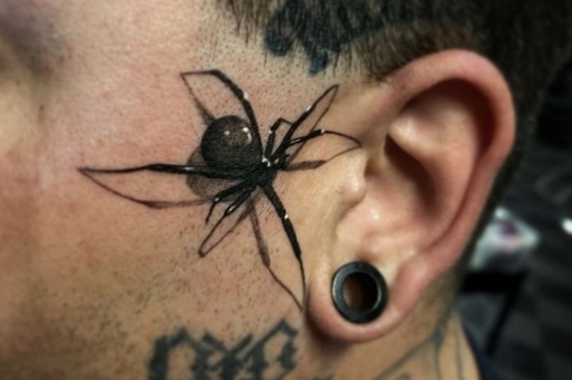 A tattoo artist from the USA impresses with a new trend-a 3D drawing of a poisonous spider