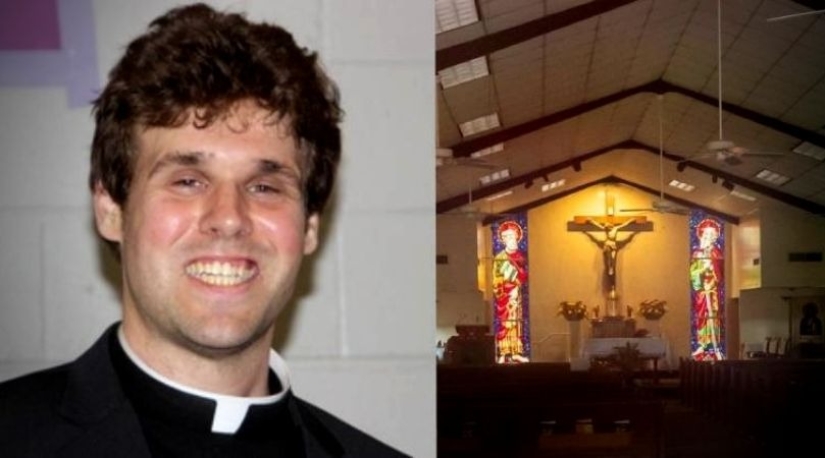 A vicious priest was arrested for having sex with two women on the church altar