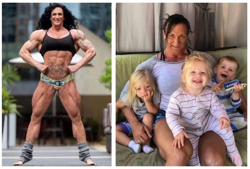 Abuelita-Hulk: una mujer con músculos de acero está feliz de cuidar a sus nietos