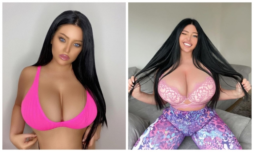 All her own: a model from Croatia claims that her breasts have grown due to weight gain