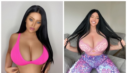 All her own: a model from Croatia claims that her breasts have grown due to weight gain