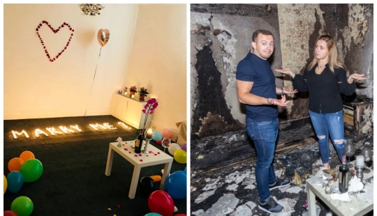 Amor caliente: un tipo quemó un apartamento, haciendo una propuesta de matrimonio a su amada