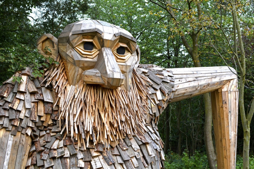 An artist has drawn a treasure map and hidden friendly giants in the forests of Copenhagen