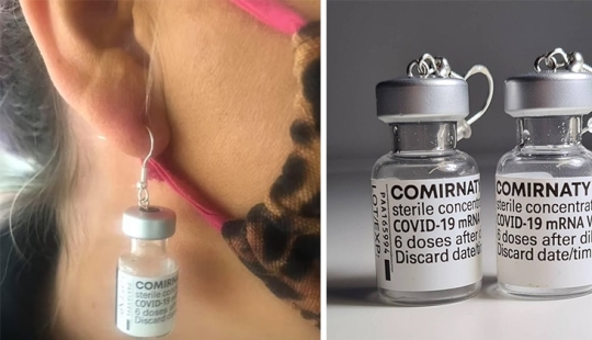 An Australian fashion brand has released earrings in the form of a vaccine. Disputes broke out in the Network An Australian fashion brand has released earrings in the form of a vaccine. Disputes broke out in the Network