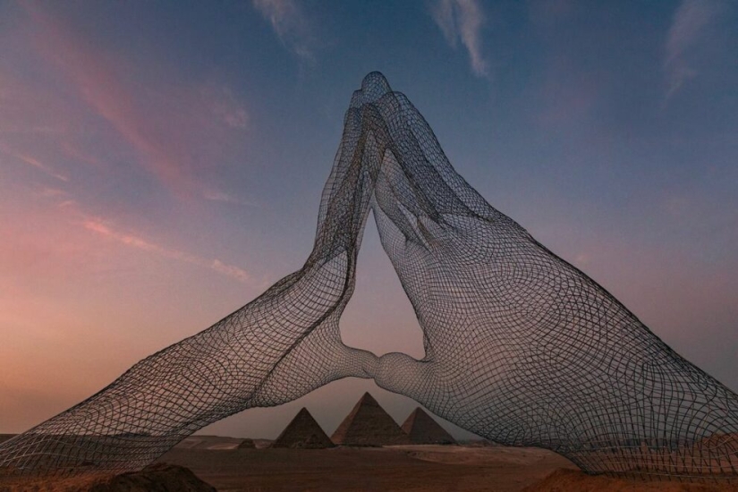 An exhibition of contemporary art is being held near the Egyptian pyramids for the first time in history