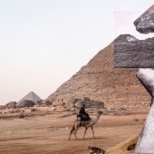 An exhibition of contemporary art is being held near the Egyptian pyramids for the first time in history