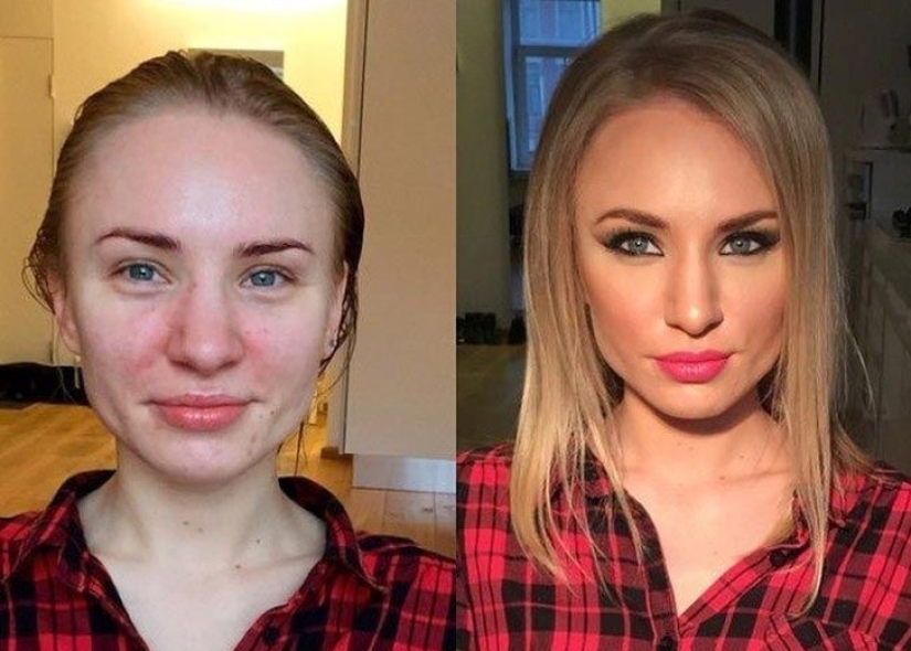 Another face: with the help of makeup, the makeup artist skillfully turns ordinary girls into real beauties