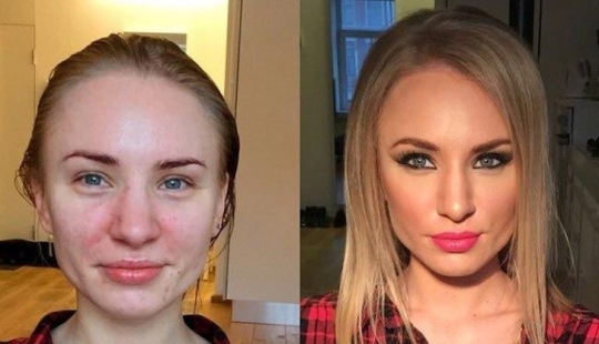 Another face: with the help of makeup, the makeup artist skillfully turns ordinary girls into real beauties