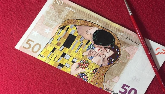 Art worth more than money: the Spaniard draws elegant patterns on the banknotes of 50 Euro