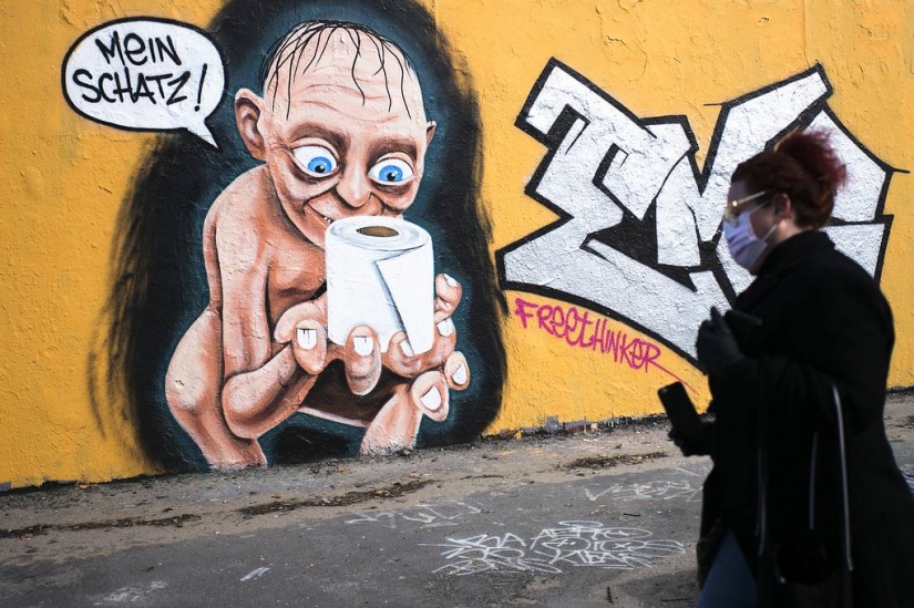 Arte callejero inspirado en el coronavirus