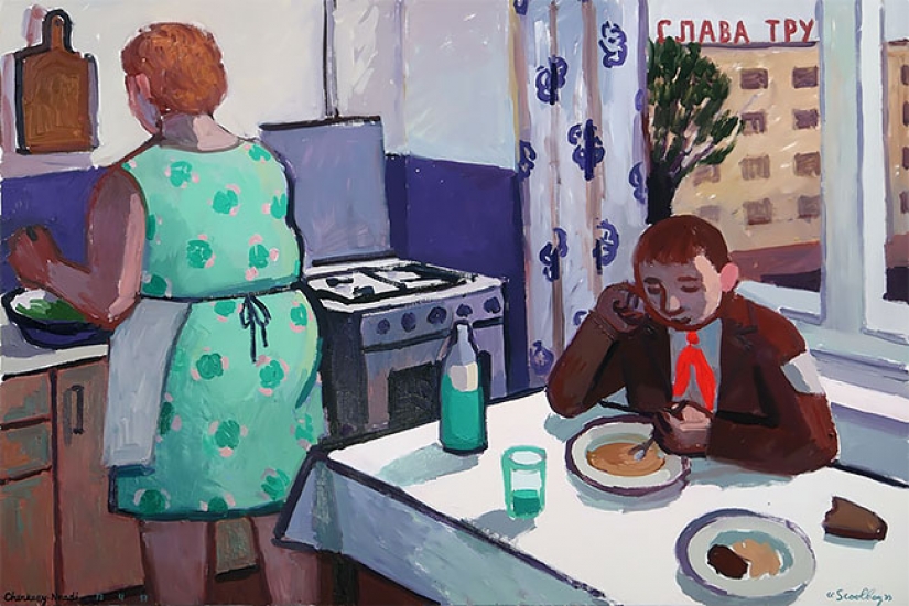 Artist Zoya Cherkasskaya humorously draws memories from her Soviet childhood