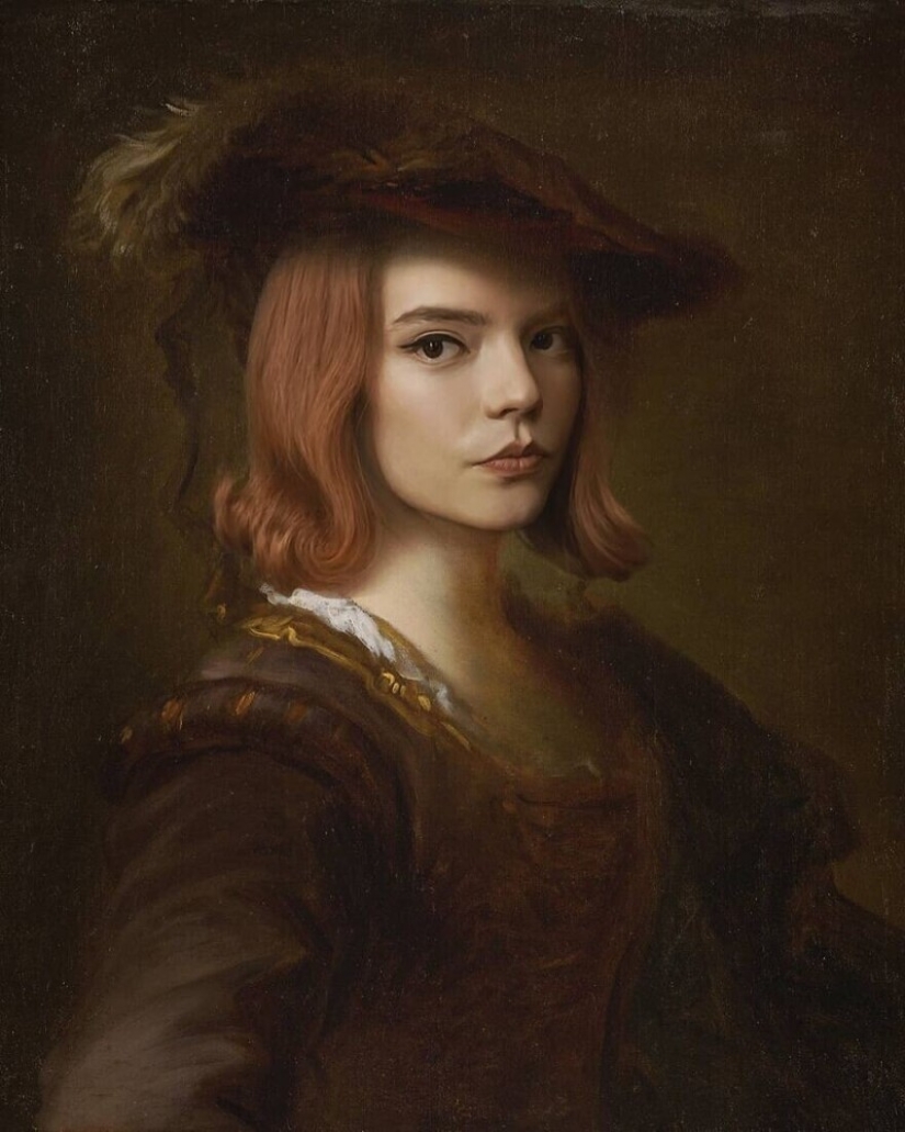 Artista francés pinta retratos de celebridades en estilo clásico