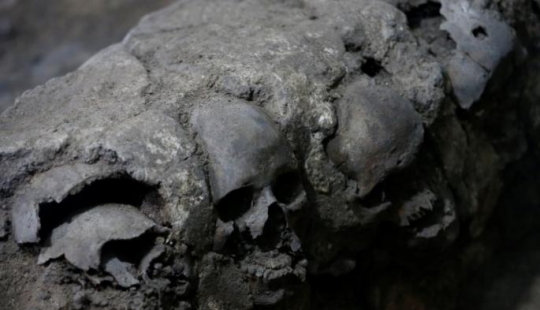 Aztec tower made of human skulls discovered in Mexico City