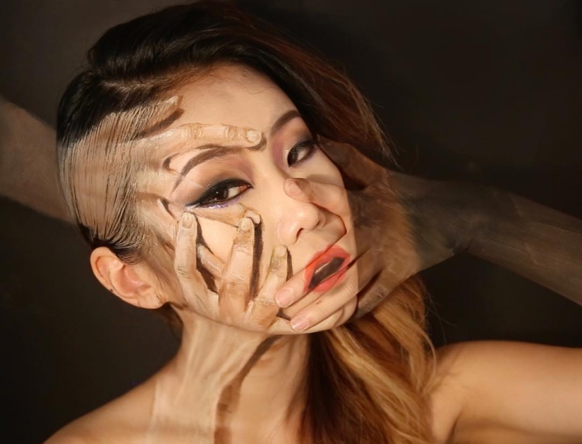 Beautiful chimeras: make-up artist from Korea blows up the brain with optical illusions of makeup