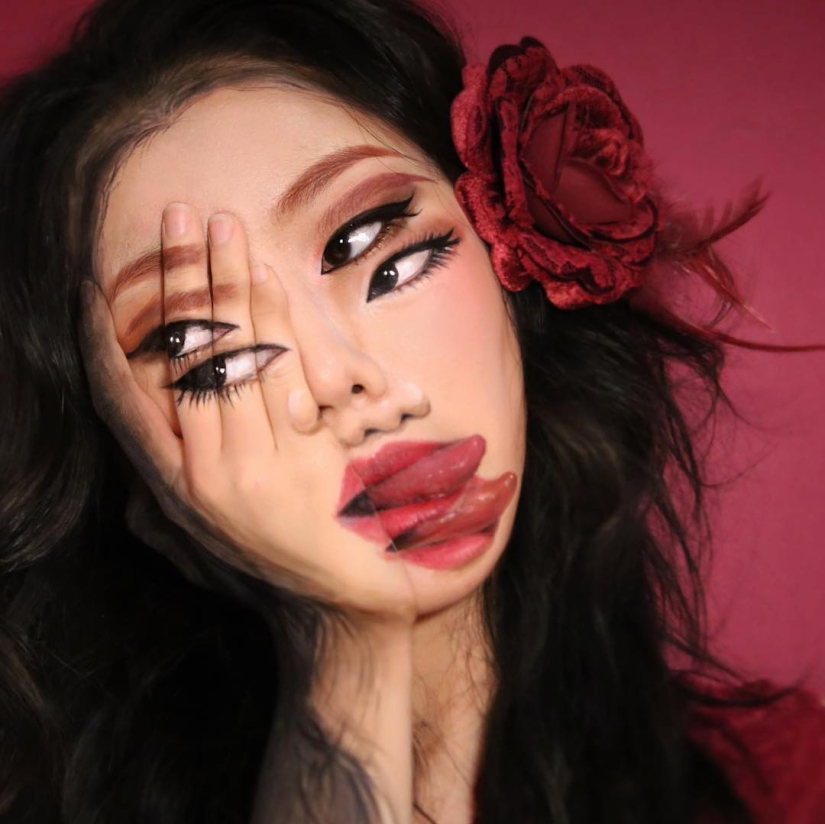 Beautiful chimeras: make-up artist from Korea blows up the brain with optical illusions of makeup