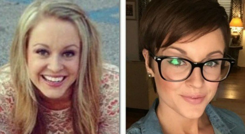 Before and after image showing how a haircut alone can radically transform a person