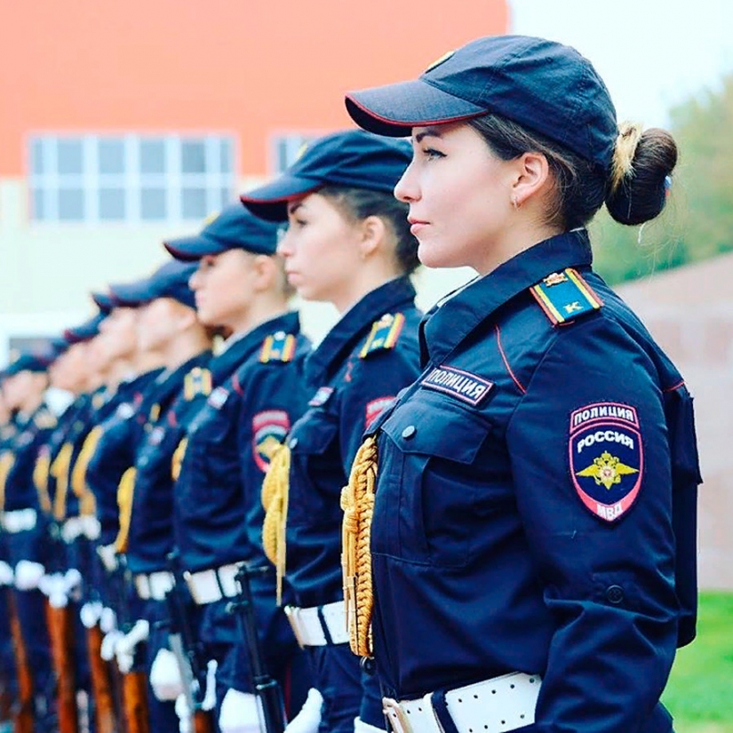 Brave and beautiful Russian police officers