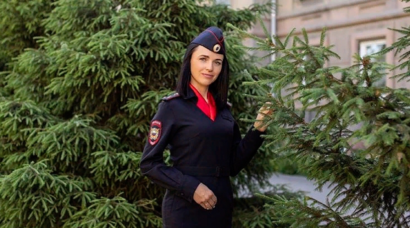 Brave and beautiful Russian police officers