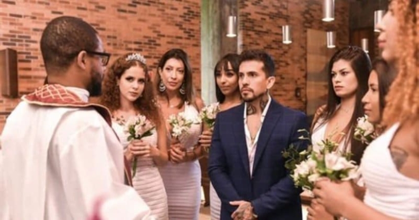 Brazilian in protest against monogamy married nine women at the same time