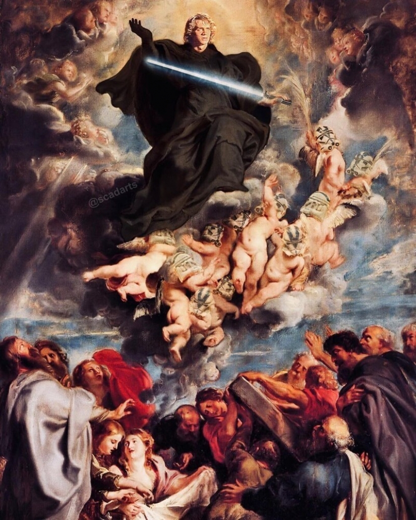 Characters from the Star wars universe in the subjects of classical paintings