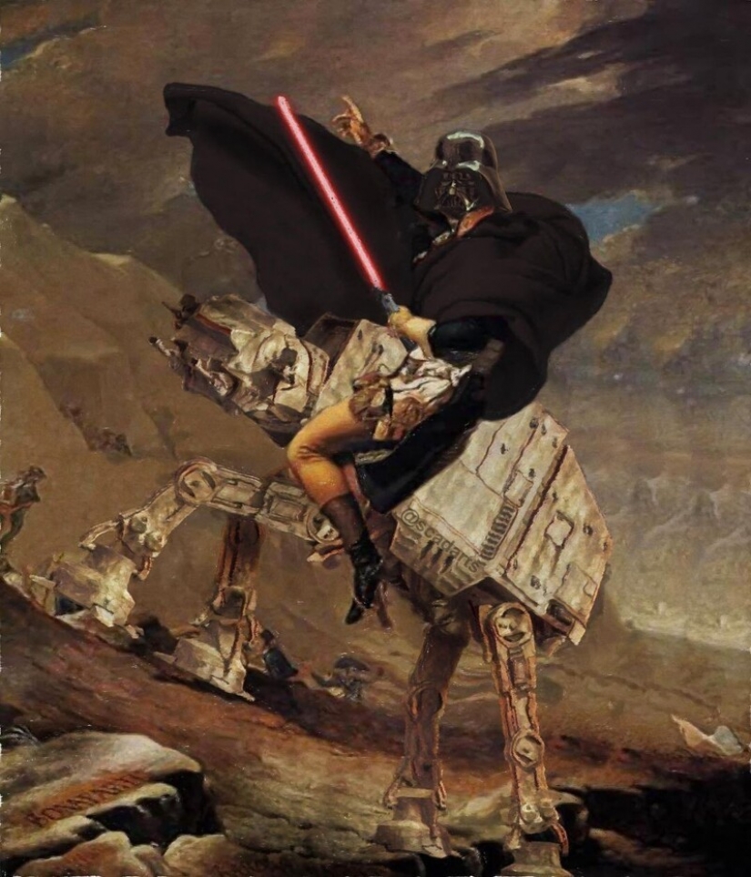 Characters from the Star wars universe in the subjects of classical paintings