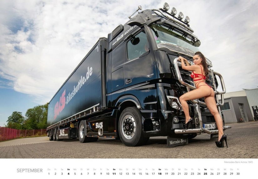 Chicas calientes y camiones poderosos en el calendario erótico "Trucker-Träume Kalender 2022"