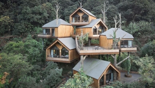China built a magical hotel from tree houses