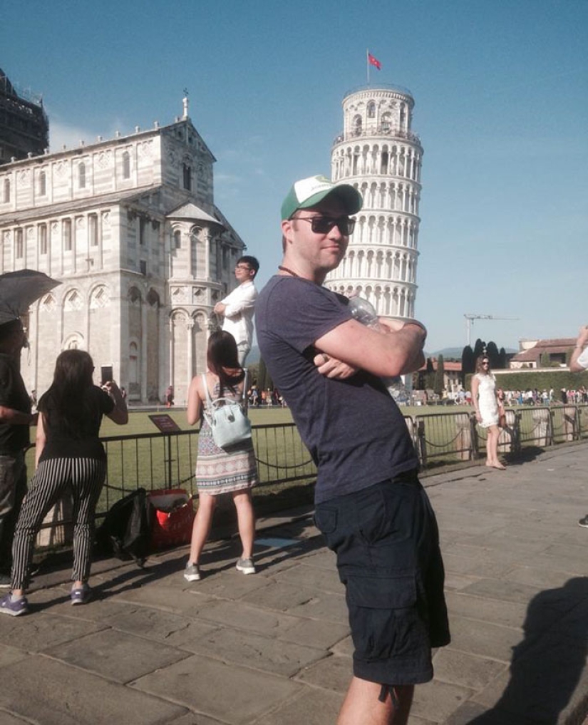 Cómo troll turistas en la Torre Inclinada de Pisa