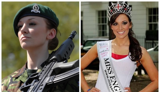 Combat Barbie has won the title of "Miss England", and is now preparing to contest "miss United Kingdom"