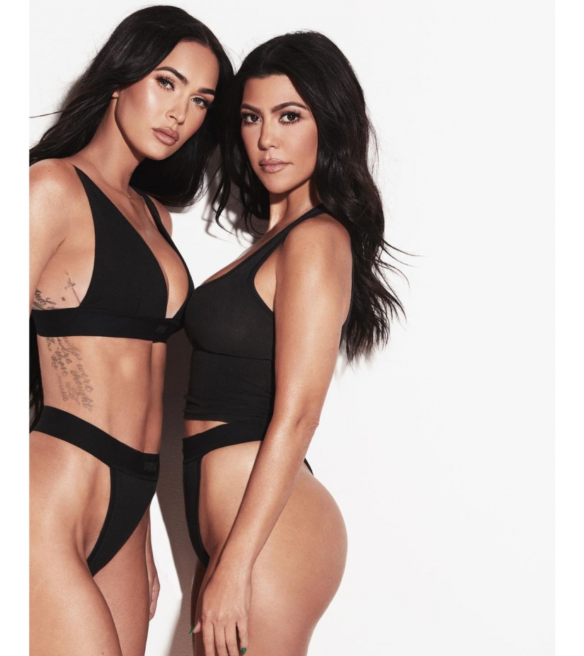 Combo caliente: Megan Fox y Kourtney Kardashian protagonizaron topless en un anuncio de ropa interior