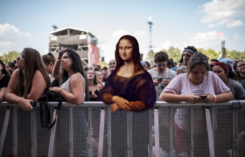 Como la Mona Lisa se utiliza para colgar en la Europea "Burning Man"