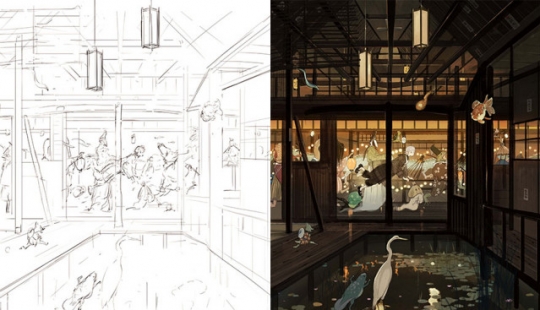 Croquis versus Final: los artistas muestran su trabajo en la etapa de boceto y terminado